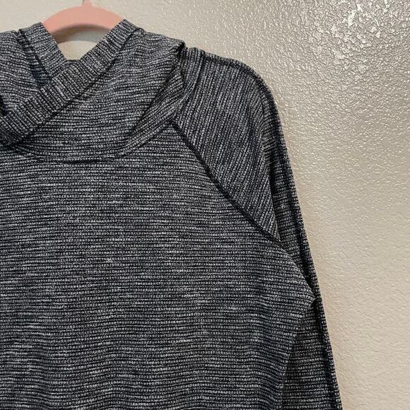 Lululemon Hoodie Womens Size 8 Black White Heathered Hooded Knit Gym Athletic - Picture 5 of 11